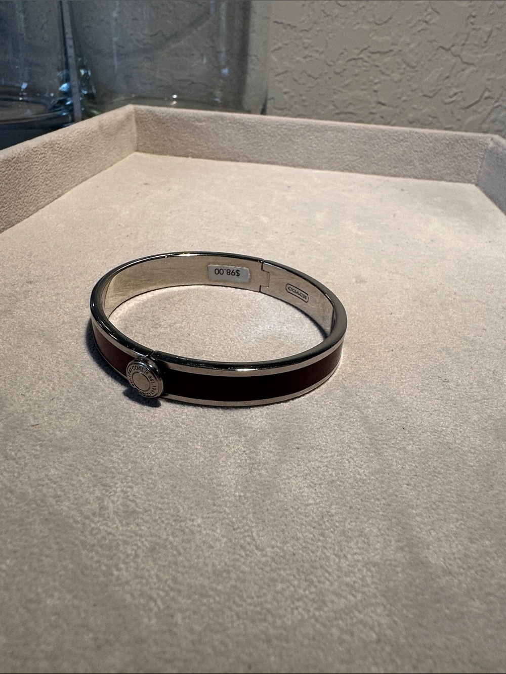 Coach Hinge Cuff Bracelet burgundy